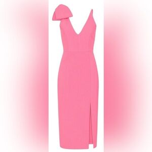 NWT Rebecca Vallance Love One Bow Shoulder Dress Pink 4
